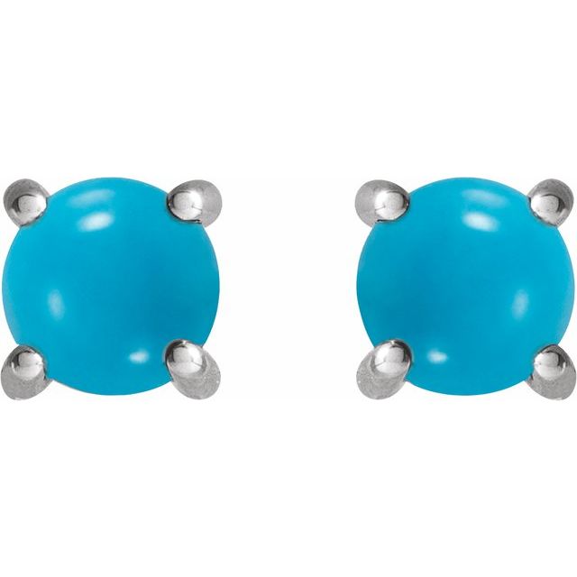 Round 4-Prong Cabochon Earrings