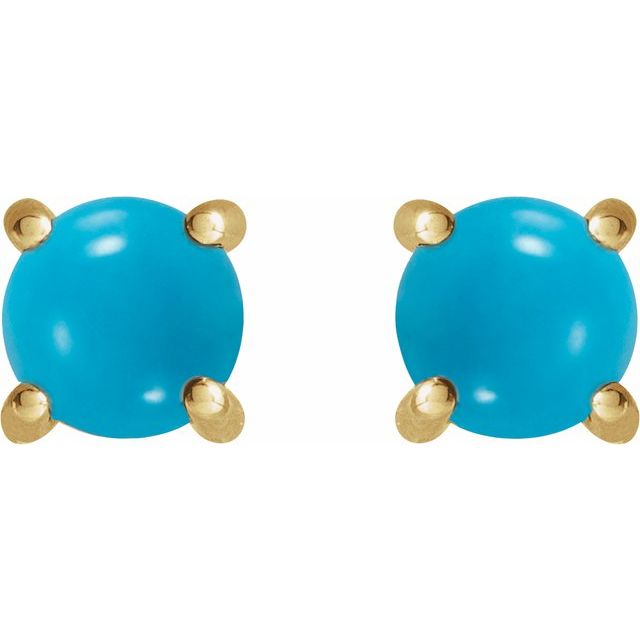 Round 4-Prong Cabochon Earrings