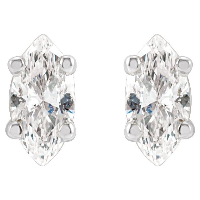 Marquise 4-Prong Lightweight Stud Earrings