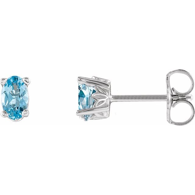 Oval 4-Prong Scroll Setting® Stud Earrings