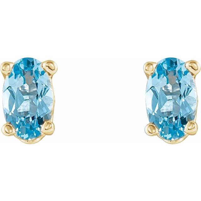 Oval 4-Prong Scroll Setting® Stud Earrings