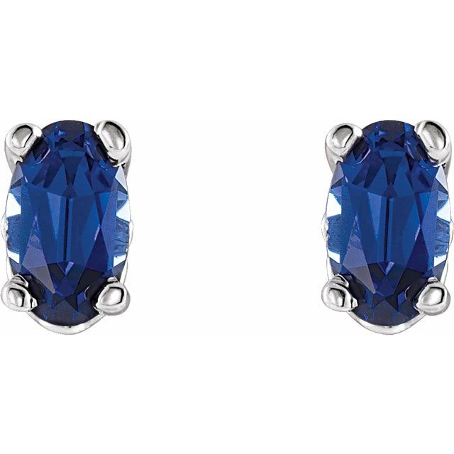 Oval 4-Prong Scroll Setting® Stud Earrings