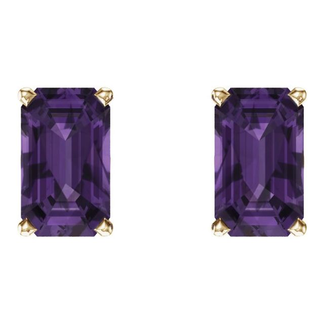 Emerald 4-Prong Scroll Setting® Stud Earrings