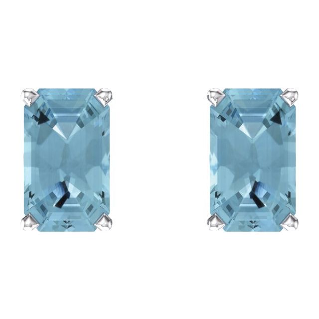 Emerald 4-Prong Scroll Setting® Stud Earrings