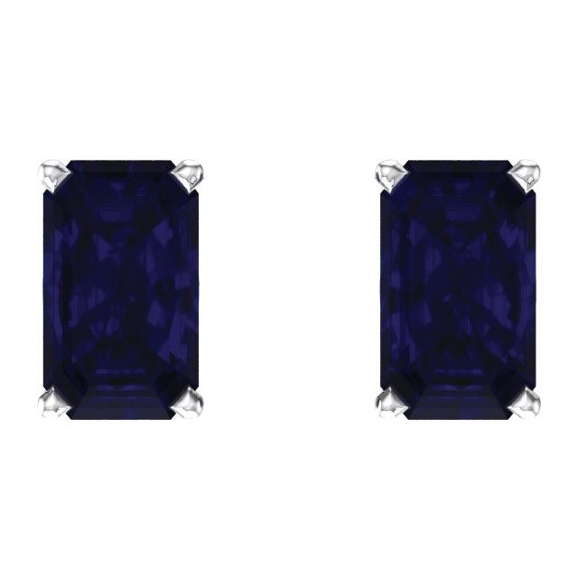 Emerald 4-Prong Scroll Setting® Stud Earrings