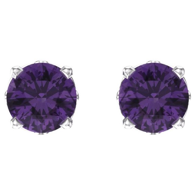 Round 4-Prong Scroll Setting® Stud Earrings