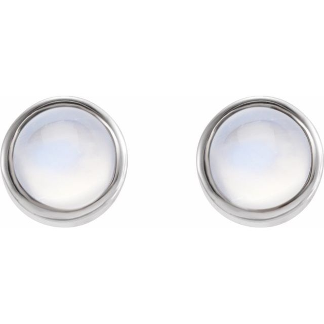 Round Bezel-Set Earrings