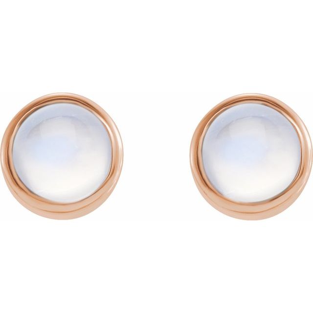 Round Bezel-Set Earrings