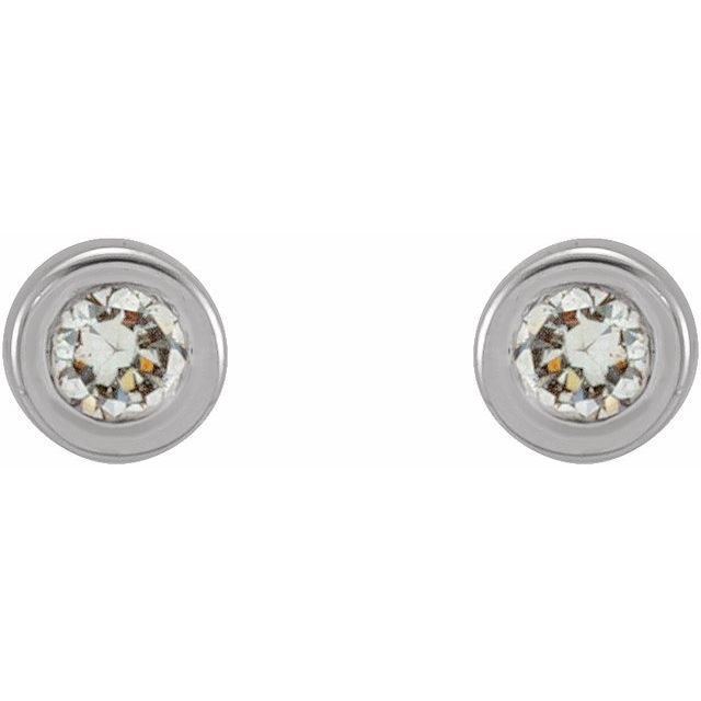 Round Micro Bezel-Set Stud Earrings
