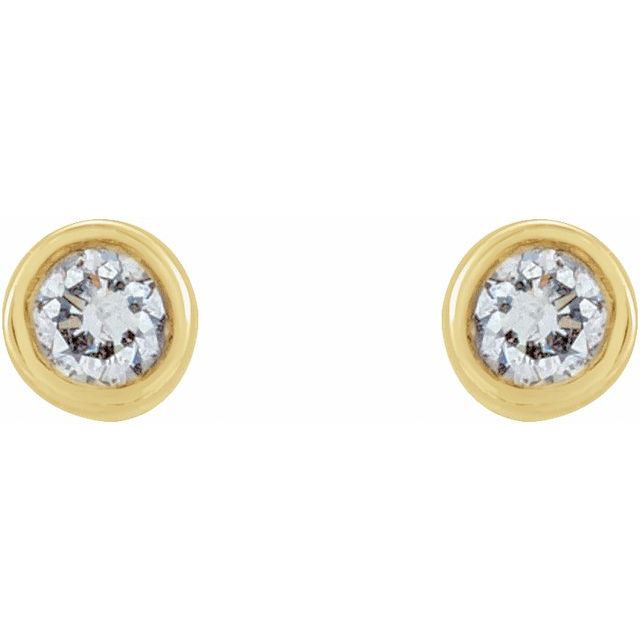 Round Micro Bezel-Set Stud Earrings