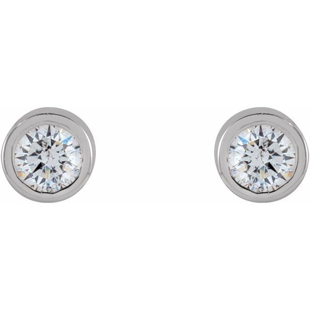 Round Micro Bezel-Set Stud Earrings
