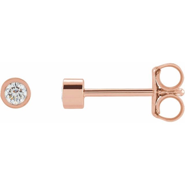 Round Micro Bezel-Set Stud Earrings