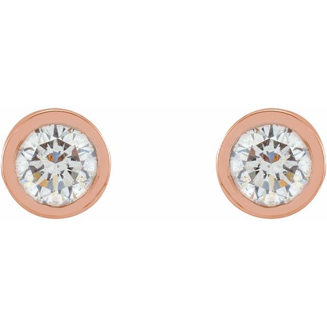 Round Micro Bezel-Set Stud Earrings