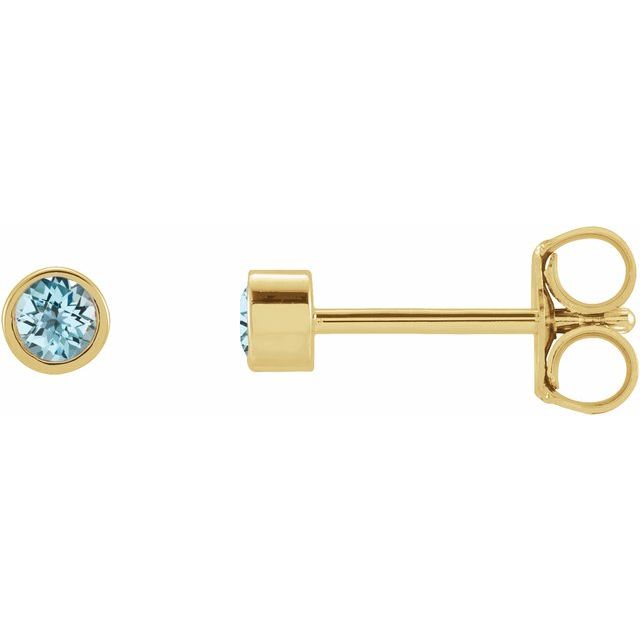 Round Micro Bezel-Set Stud Earrings