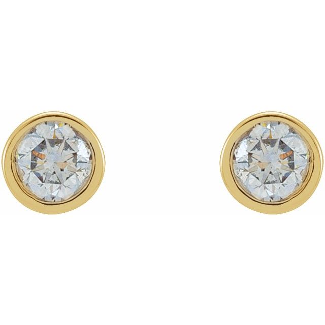 Round Micro Bezel-Set Stud Earrings