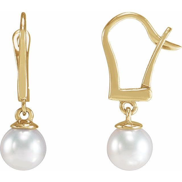 Click-In Lever Back Pearl Earrings