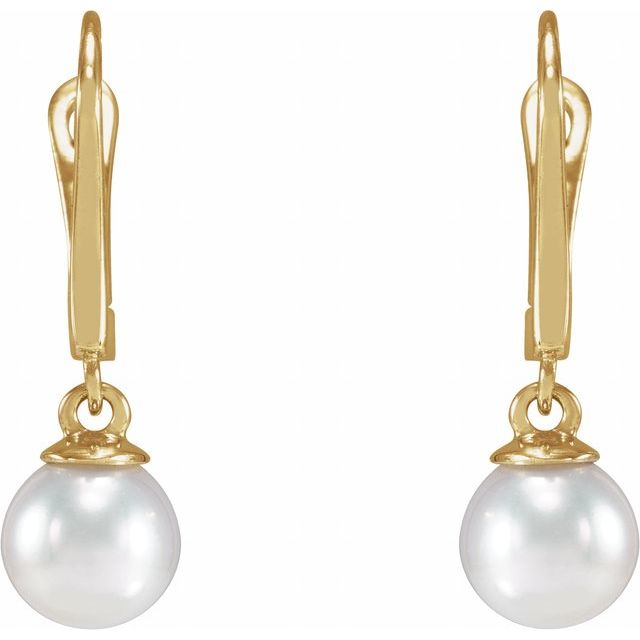 Click-In Lever Back Pearl Earrings