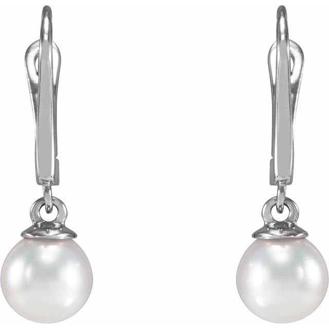 Click-In Lever Back Pearl Earrings