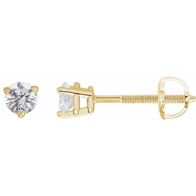 Round 3-Prong Stud Earrings