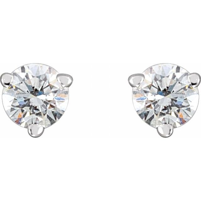 Round 3-Prong Stud Earrings