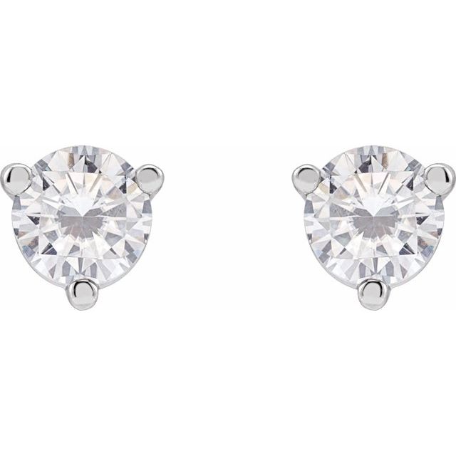 Round 3-Prong Stuller Moissaniteâ„¢ Stud Earrings