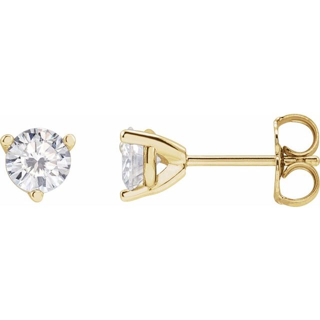 Round 3-Prong Stuller Moissaniteâ„¢ Stud Earrings