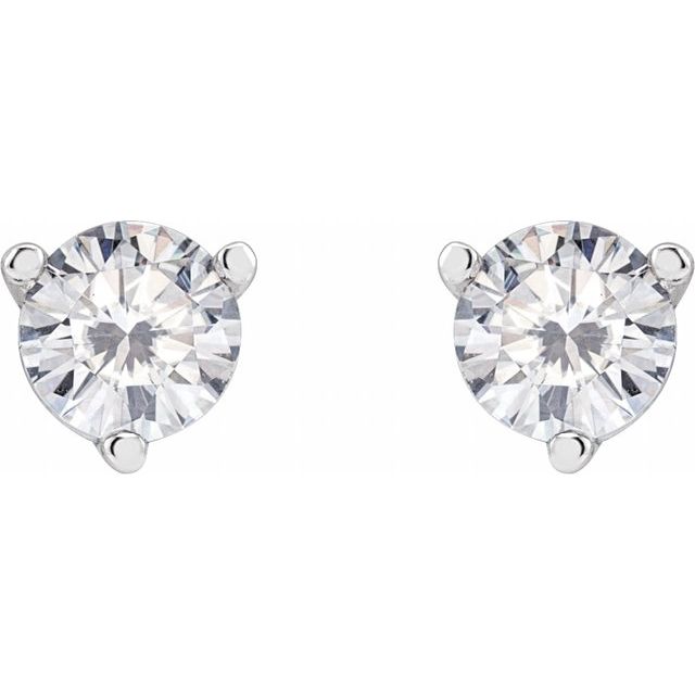 Round 3-Prong Stuller Moissaniteâ„¢ Stud Earrings