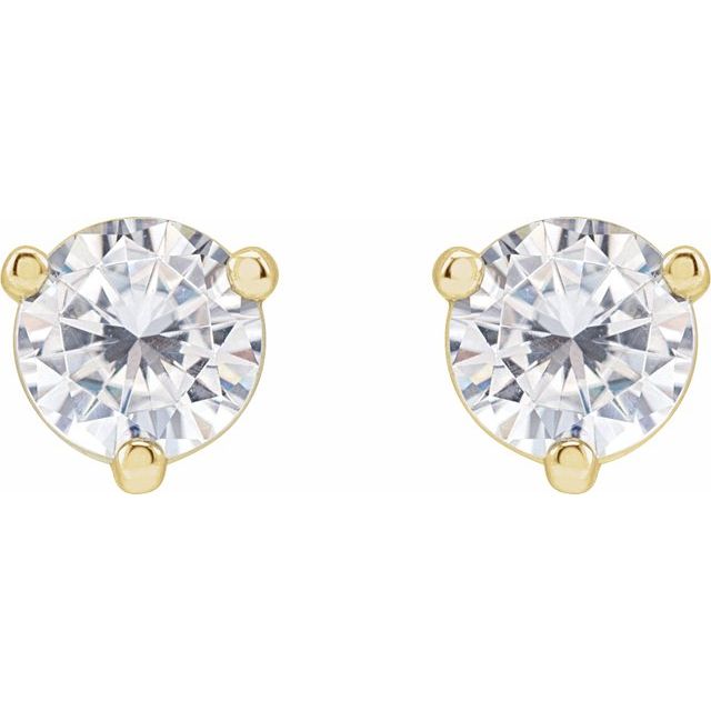 Round 3-Prong Stuller Moissaniteâ„¢ Stud Earrings