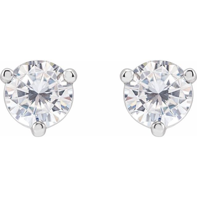 Round 3-Prong Stuller Moissaniteâ„¢ Stud Earrings