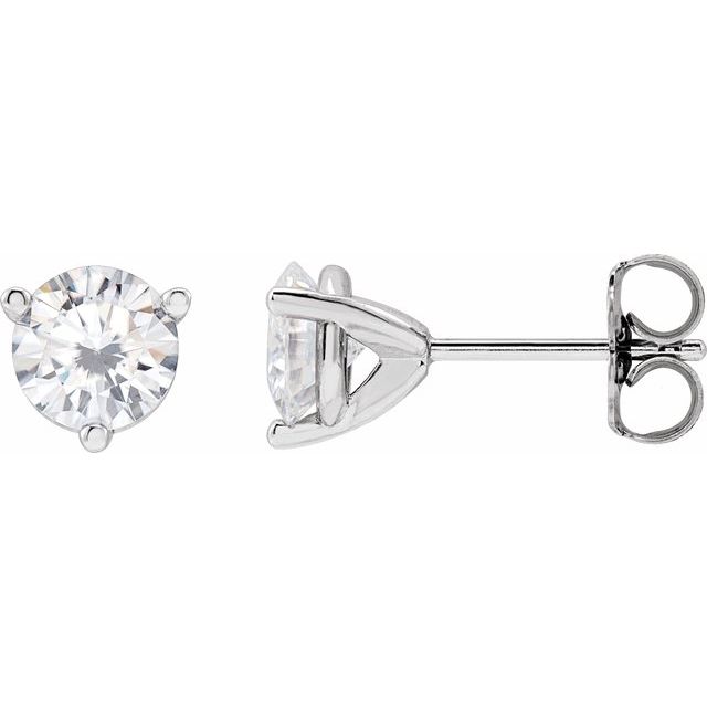 Round 3-Prong Stuller Moissaniteâ„¢ Stud Earrings