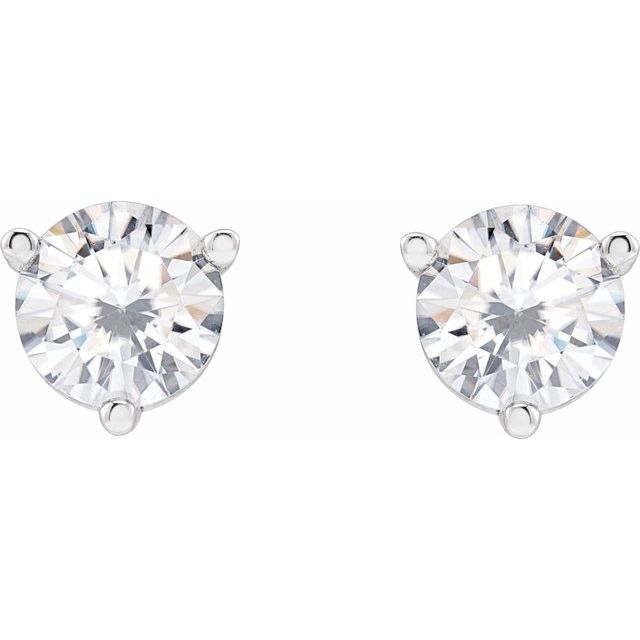 Round 3-Prong Stuller Moissaniteâ„¢ Stud Earrings