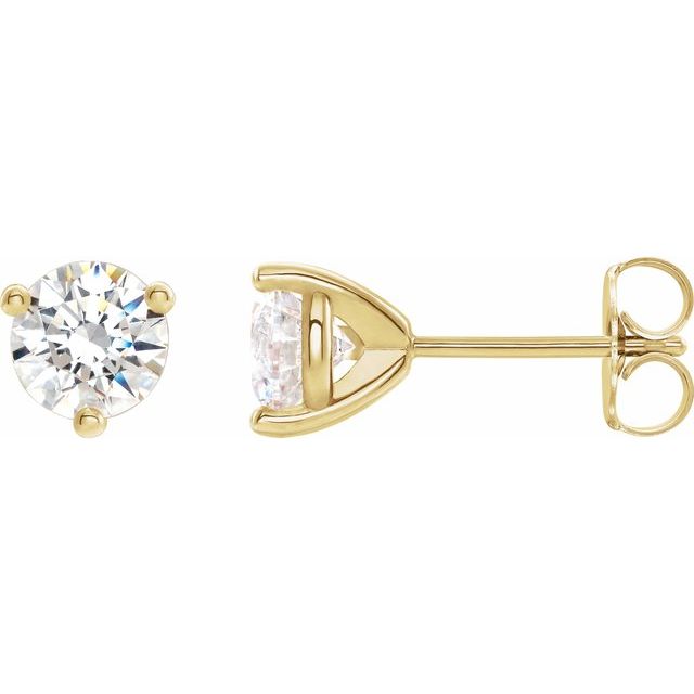 Round 3-Prong Stuller Moissaniteâ„¢ Stud Earrings