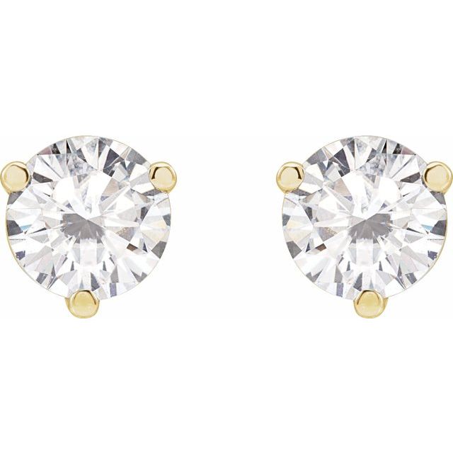 Round 3-Prong Stuller Moissaniteâ„¢ Stud Earrings