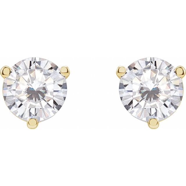 Round 3-Prong Stuller Moissaniteâ„¢ Stud Earrings