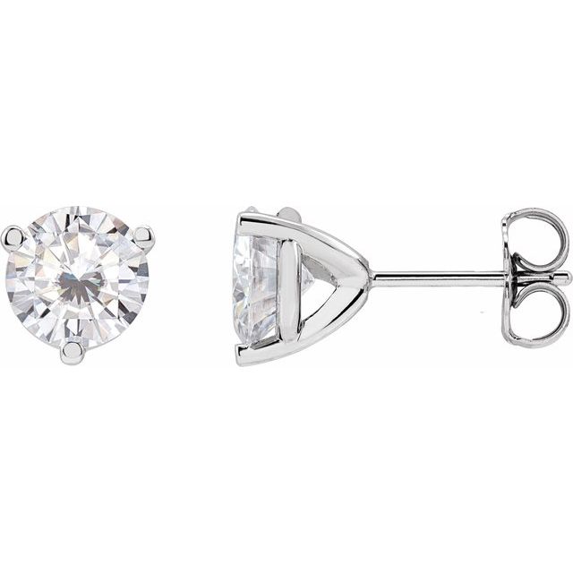 Round 3-Prong Stuller Moissaniteâ„¢ Stud Earrings