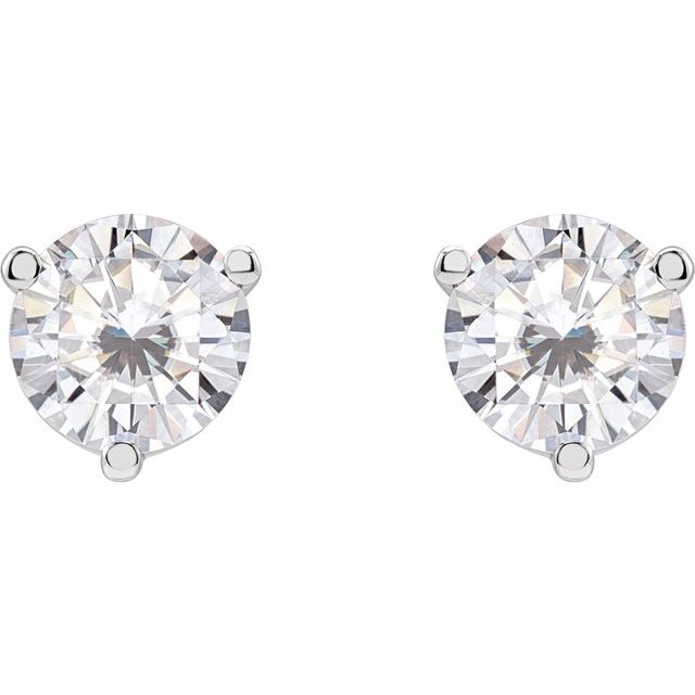 Round 3-Prong Stuller Moissaniteâ„¢ Stud Earrings