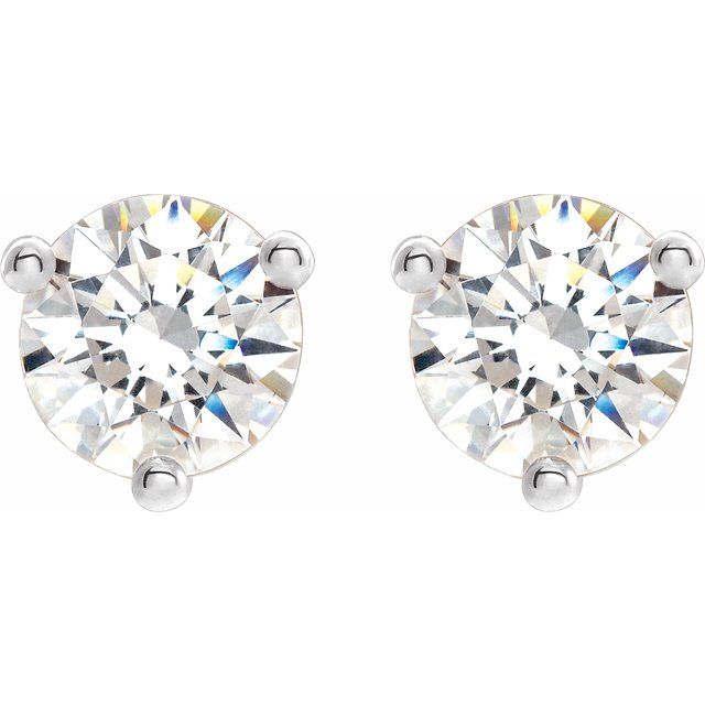 Round 3-Prong Stuller Moissaniteâ„¢ Stud Earrings