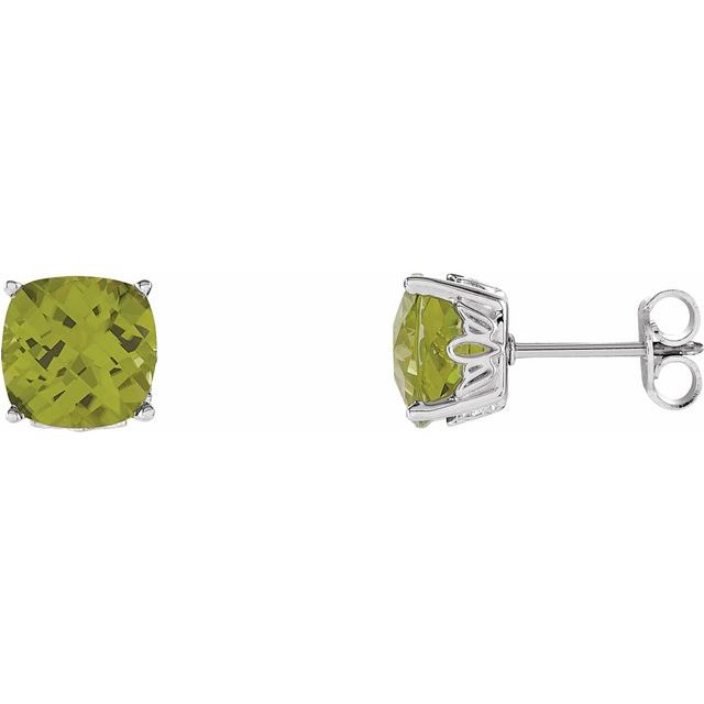 Cushion 4-Prong Scroll Setting® Stud Earrings