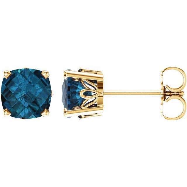 Cushion 4-Prong Scroll Setting® Stud Earrings