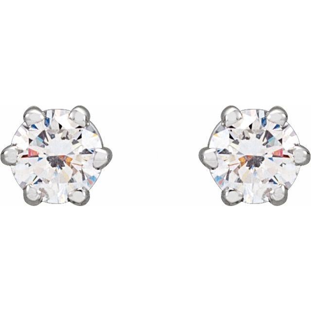Round 6-Prong Stud Earrings