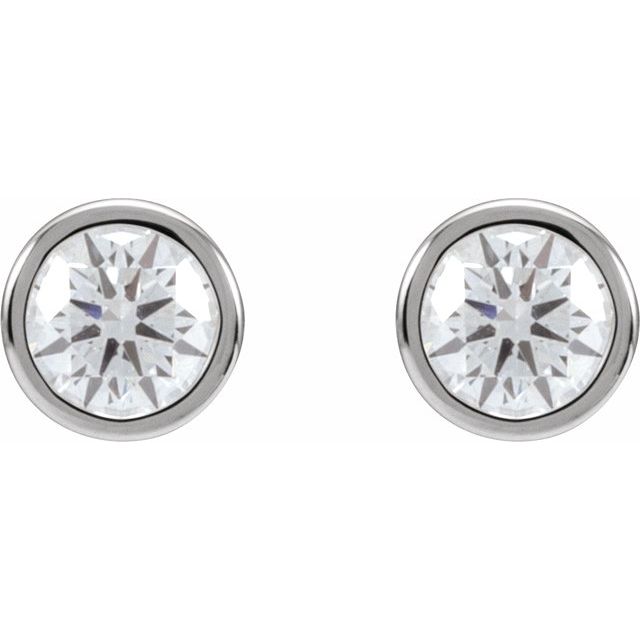 Round Bezel-Set Stud Earrings