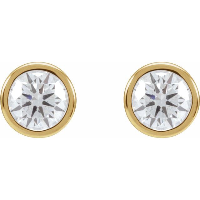 Round Bezel-Set Stud Earrings