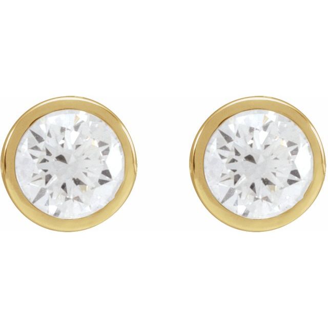 Round Bezel-Set Stud Earrings