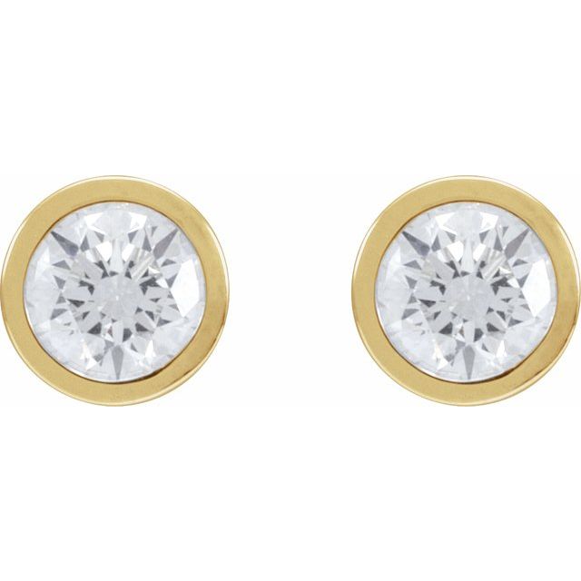 Round Bezel-Set Stud Earrings