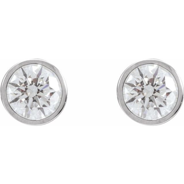 Round Bezel-Set Stud Earrings