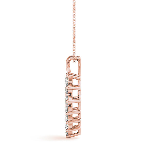 14K Rose Gold Lab Diamond Heart Pendant