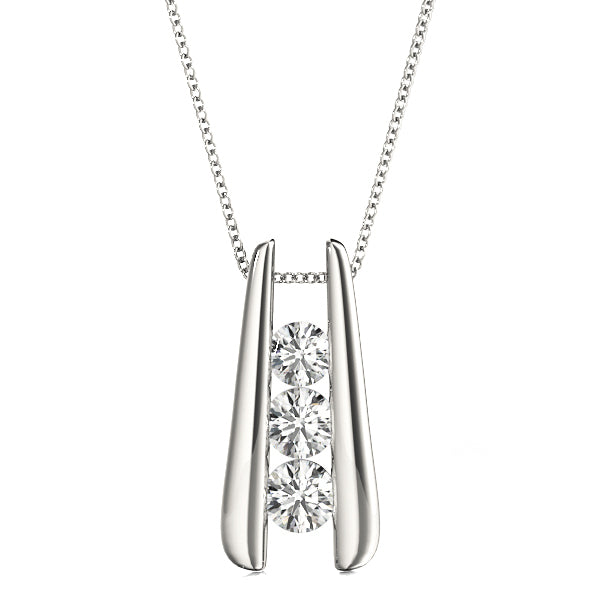 Lab Diamond 3 Stone Pendant