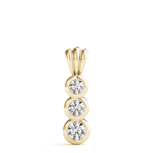 14K Yellow Gold Lab Diamond 3-Stone Pendant