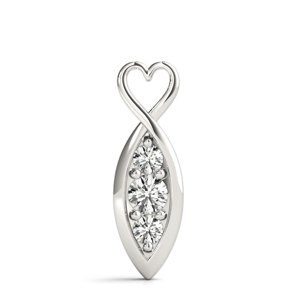 Diamond 14K Gold 3-Stone Round Pendant