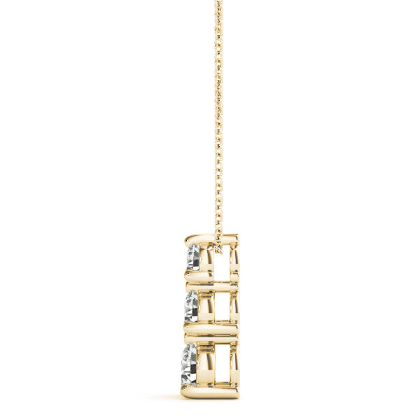18K Yellow Gold Lab Diamond 3-Stone Pendant
